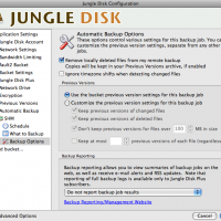 Jungle Disk - indstillinger for automatisk backup
